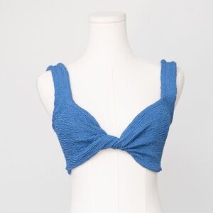 Hunza G Blue Twist Bikini Top